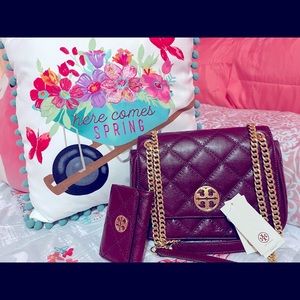 Tory Burch burgundy shoulder bag